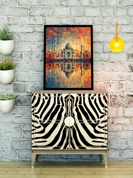 Taj Mahal Wall Art | Abstract India Travel Poster | Colorful Mughal Architecture Print